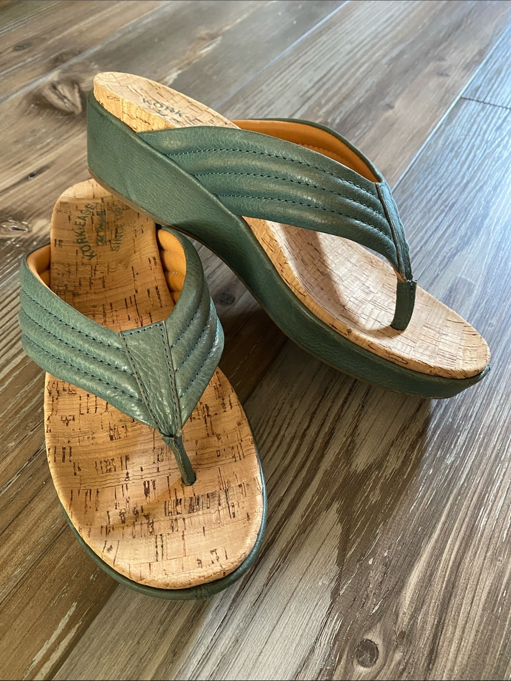 🩴Kork Ease🩴Teal Madison Wedge Sandals - Picture 3 of 11